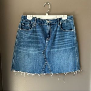 Old Navy High-Waisted Button-Fly OG Straight Mini Cut-Off Jean Skirt
